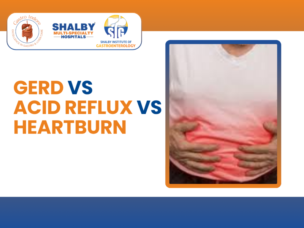 GERD vs Acid Reflux vs Heartburn symptoms and treatment explained by Gastro Indore